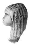 Photo de "La Dame de Brassempouy", cette tête est scultée dans l'ivoire